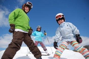 Happy Kids Skiing